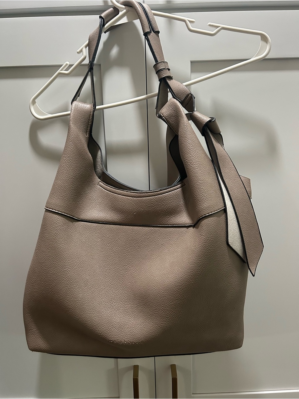 Melie Bianco Taupe Shoulder Hobo Bag